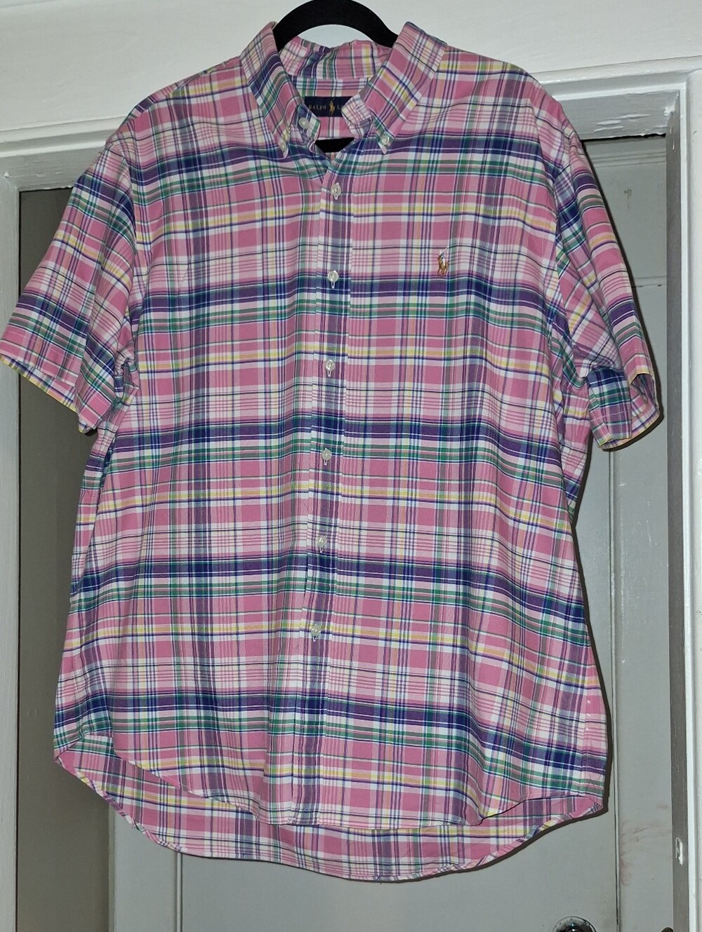 Polo by Ralph Lauren Pink Plaid Short-Sleeve Button-Down Shirt